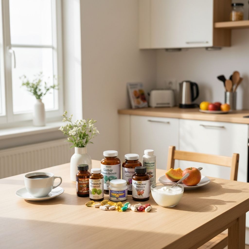 Organisierte tägliche Routine mit Supplements